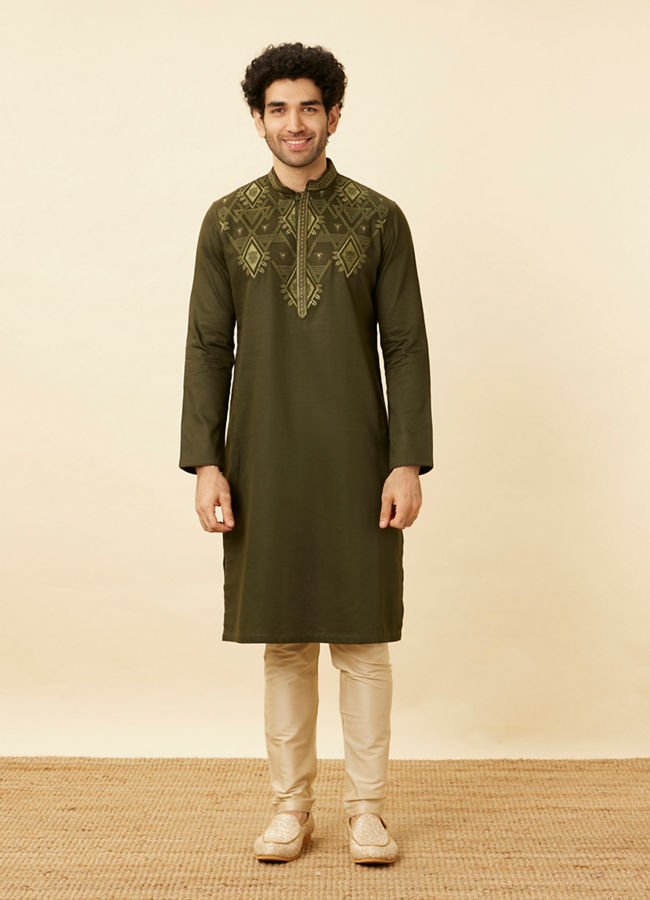 Olive Green Wakanda Kurta Set image number 2